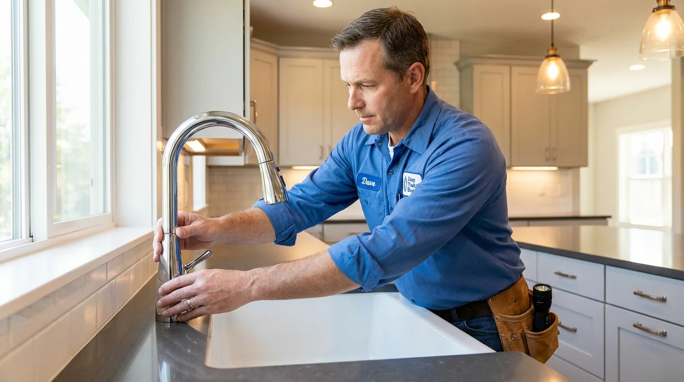 Kitchen faucet installation by Johns Plumbing LLC in Assonet